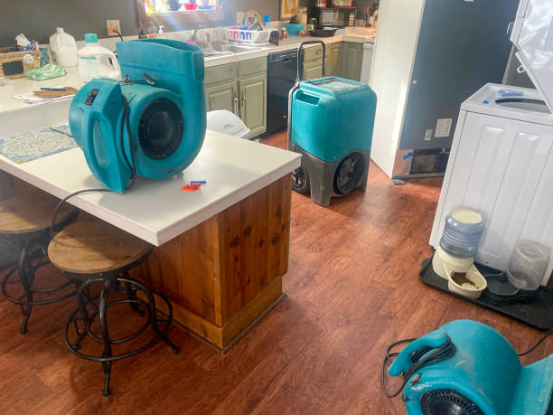 Water damage restoration process in Millstadt, IL